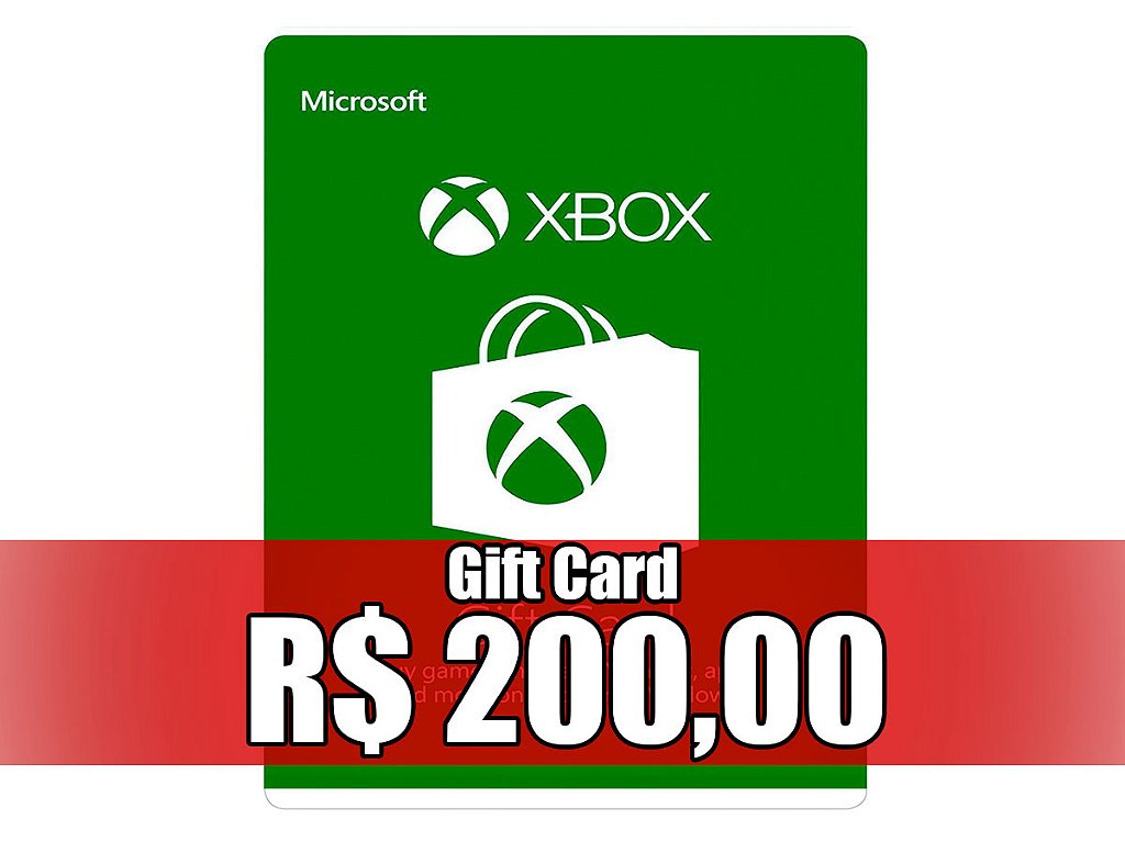 Gift Card de R$200,00 para Xbox (One e Series)