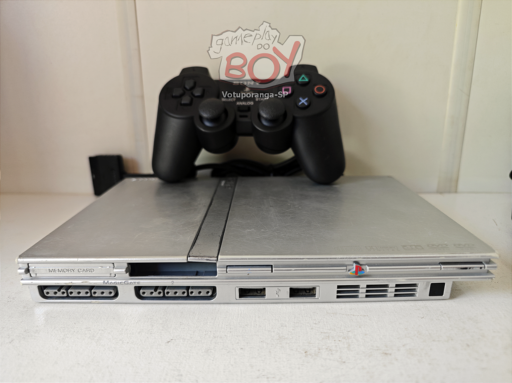 Playstation 2 Slim BIVOLT + OPL Com 8 Jogos no Pen Drive - SEM LEITOR